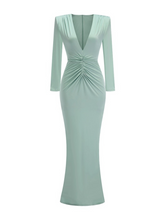 Mya Long Sleeve Ruched Maxi Gown