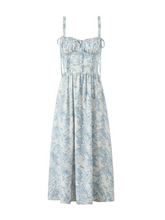 Heba Floral Lace-Up Midi Dress