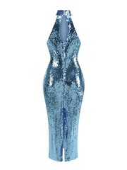 Cheyenne Halter Sequin Midi Dress