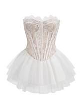 Eliana Lace Corset Tulle Mini Dress