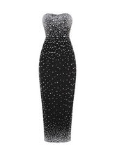 Alisson Pearl Embellished Strapless Maxi Dress