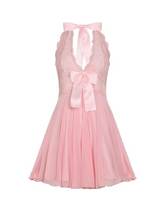 Amera Lace Halter Dress with Satin Bow