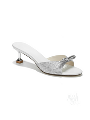 Bliss Crystal Bow Stiletto Mules