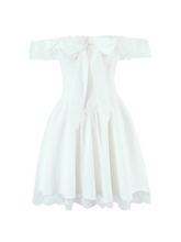 Ashleen Off Shoulder Ribbon Mini Dress