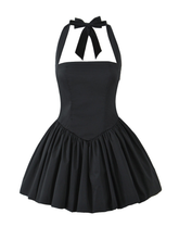 Avyanna Halter Lace-Up Mini Dress