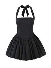 Avyanna Halter Lace-Up Mini Dress