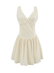 Priscilla Cream Eyelet Mini Dress