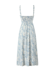 Heba Floral Lace-Up Midi Dress