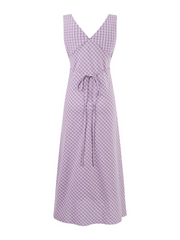 Aseel Gingham Sleeveless Midi Dress