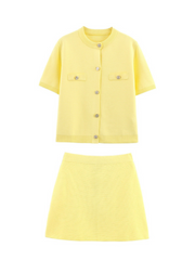 Jimena Ribbed Knit Skirt Set