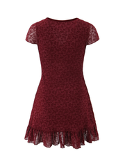 Jacqueline Flocked Bow Mini Dress