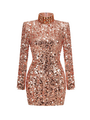 Edith Long Sleeve Sequin Mini Dress