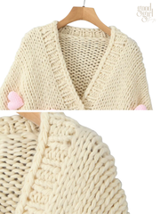 Elena 3D Heart Knit Cardigan