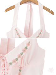 Denisse Floral Lace-Up Corset Top
