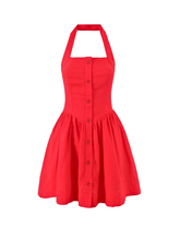 Asha Vintage-Inspired Red Halter Dress