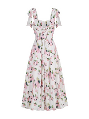 Nina Bow Strap Floral Midi Dress
