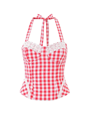 Diem Gingham Corset Top