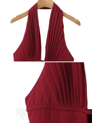 Justus Pleated Halter Mini Dress