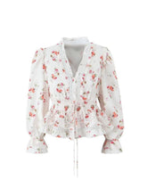 Selin Lace Trim Floral Top