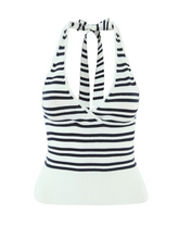 Brie Striped Knit Tie-Back Crop Top