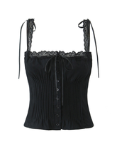 Etty Lace Bow Crop Top