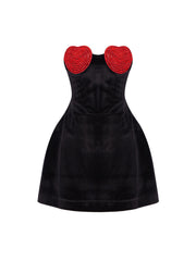 Sayra Heart Embellished Mini Dress