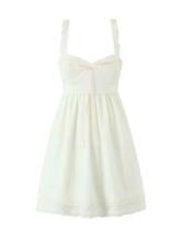 Mahlia Lace Detail Bow Mini Dress