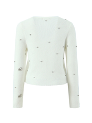 Myracle Rhinestone Bow Cardigan
