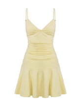 Analise V-Neck Pleated Mini Dress
