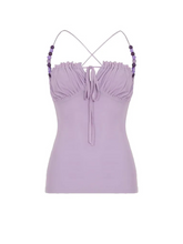 Elivia Beaded Strap Ruched Top
