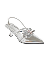 Eeva Slingback Heels with Rhinestone Bows