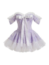 Bow Detail Tiered Skirt Set - Light Blue