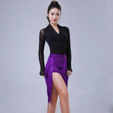 Dancewear Performance Ompetition Skirt Latin Dress Fringe Skirt Elegant