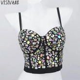 Tank Sling Stage Dance Wear Y2k Tops Corset Streetwear Club Party Elegant