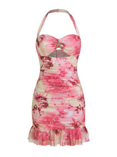 Floral Backless Mini Dress