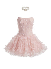 Butterfly Applique Corset Mini Dress - Light Pink