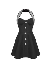 Milan Halter Embellished Mini Dress