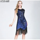 Luxury Party Club Streetwear Stage Show Vintage Elegant Dress Sequins Dress