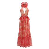 Diala Halter Mesh Maxi Dress