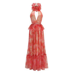 Diala Halter Mesh Maxi Dress