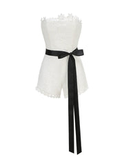 Laikynn Lace Tube Top Jumpsuit