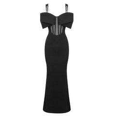 Bruchy Embellished Mesh Maxi Dress