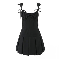 Aloni Pleated Mini Suit Dress
