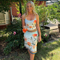 Ilyana Floral Midi Skirt Set
