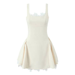 Adelyne Square-Neck Bow Back Mini Dress