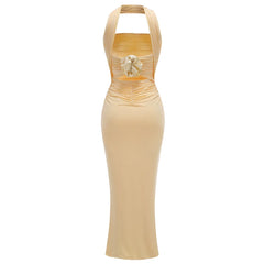 Juanita Floral Detail Halter Maxi Dress