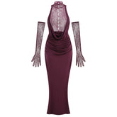 Brandi Halter Lace Gown