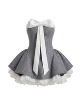 Strapless Bow Mini Dress