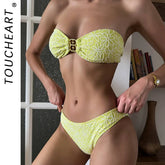 Toucheart 2 Piece Macarons Lingerie Female Lingerie Strapless Split Swimsuit Bikini Lingerie Sensual Exotic Sets