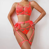 Toucheart Erotic Lingerie Embroidery Floral Ruffle Skirt See-through Backless Premium Underwear